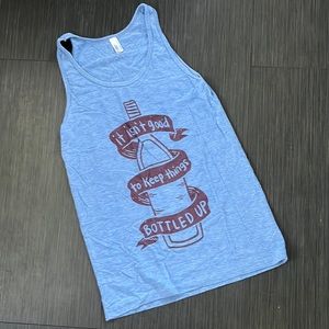 It isn’t good to keep things bottled up graphic print tank top